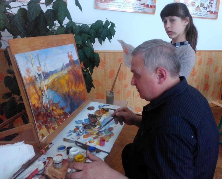 Кузів М.П. під час майстер-класу з живопису